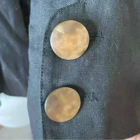 Sandro Sportswear round neck lagenlook linen Button Cropped Jacket Petite large - Picture 5 of 5